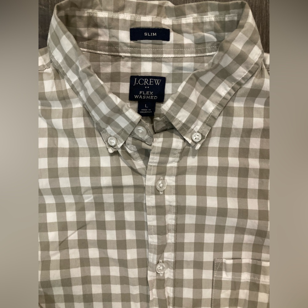 J. Crew Slim Fit Flex Washed Men’s Large Button Down Shirt